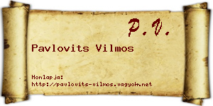Pavlovits Vilmos névjegykártya